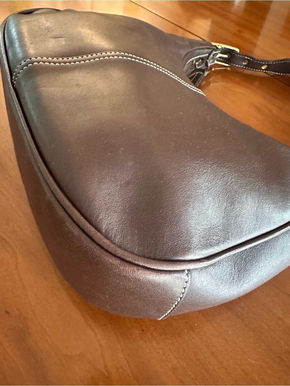 Vintage Coach Zoe Hobo Bag Brown Leather Y2K Shoulder Purse Classic Brass - Picture 8 of 11